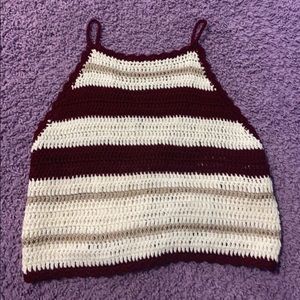 Knit halter neck crop top
